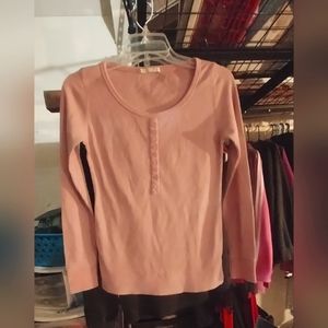 Active USA Juniors' Pink Long Sleeve Thermal Shirt